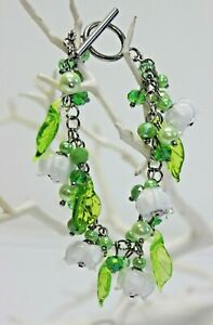 ジュエリー・アクセサリー ステンレススチールブレスレットブレスレットガラスglass jewels in acciaio inox bracciale braccialetti primavera fertile perle ga004