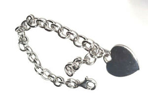 ジュエリー・アクセサリー シルバーレディースチェーンブレスレットモデルハートbracciale catena donna argento 925 modello cuore