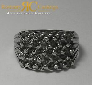 【送料無料】ジュエリー・アクセサリー ソリッドファインシルバーポリッシュキーパーサイズmens 925 solido argento finissimo lucidate 5 riga keeper 55 g max size z