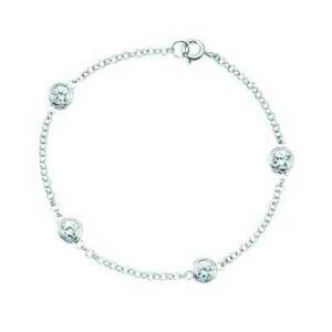 【送料無料】ジュエリー・アクセサリー クリアジルコンチェーンブレスレットchiaro zirconi bracciale catena