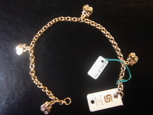 【送料無料】ジュエリー・アクセサリー ヴィンテージブレスレットゴールドプレートmolto bel braccialetto vintage 1970 placca oro 8 grs nuovo old 175 cm