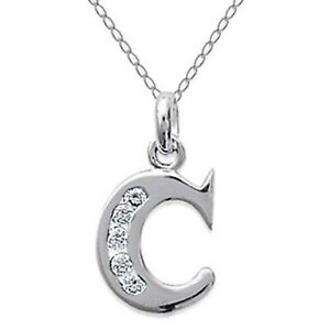 ジュエリー・アクセサリー コリアーイニシャルレトルエンアルジェントジルコニウムロンユールcollier initiale lettre c en argent 925 et zirconium longueur 45cm ou 50cm