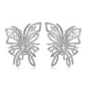 【送料無料】ジュエリー・アクセサリー イヤリングネイルビッグバタフライゴールドメッキレースorecchini chiodo grandi farfalla pizzo placcato oro cz bianco matrimonio g6 41