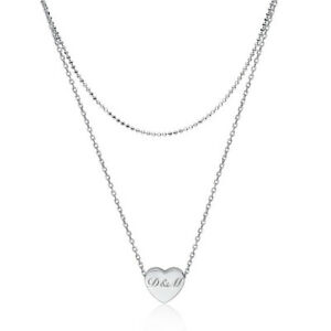 【送料無料】ジュエリー・アクセサリー シルバーカラーシルバーハートペンダントネックレスcollana con cuore ciondolo in argento 925 con incisione in colori argento u oro