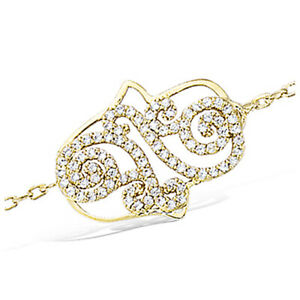 【送料無料】ジュエリー・アクセサリー レトレソルドリリーブレスレットプラケファトマブランドールles tresors de lily [l7692] bracelet plaque or fatma blanc dore 25x17 mm(4)