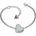 【送料無料】ジュエリー・アクセサリー ブレスレットステンレススチールシルバーハートguess donna bracciale acciaio inox argento cuore ubb11443