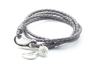 【送料無料】ジュエリー・アクセサリー ユニークモーヴレザーブーツスチールブレスレットブランドunique amp; co stivali in pelle malva bracciale con acciaio lucidonuovo di zecca(4)