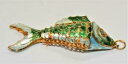 yzWG[EANZT[ XP[NC]ky_ga scaglie flessibile cloisonne smalto verde cinese koi pesce 83cm ciondolo