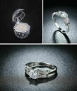 【送料無料】ジュエリー・アクセサリー ホワイトゴールドメッキフリークリスタルケース18ct placcato in oro bianco aaa * anello di fidanzamento gratis crystal case 8