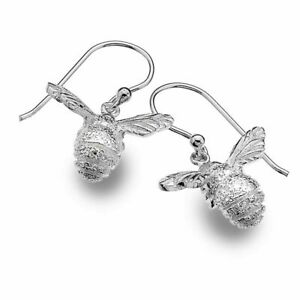 ジュエリー・アクセサリー スターリングシルバーバッグビーテクスチャダングリングイヤリングpure origini argento sterling 925 con texture bee orecchini pendenti in sacchetto da regalo