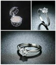 【送料無料】ジュエリー・アクセサリー メッキホワイトゴールドジルコンフリークリスタルケース18ct placcato in oro bianco zirconi anello di fidanzamento gratis crystal case