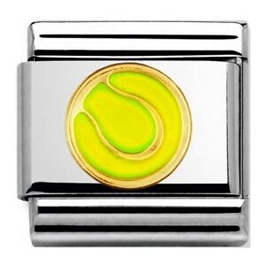 【送料無料】ジュエリー・アクセサリー ノミネートクラシックゴールドスポーツグリーンテニスボールチ..