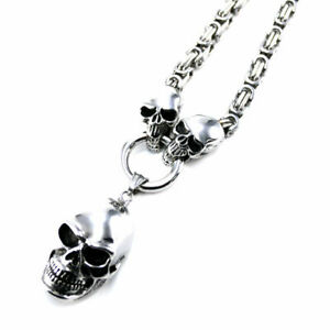 【送料無料】ジュエリー・アクセサリー ステンレススチールネックレススカルトレーラーチェーンキングトテンコcollana in acciaio inoxteschiorimorchio re catena 61,5cmx7mm m totenko