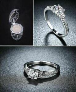 【送料無料】ジュエリー・アクセサリー ホワイトゴールドメッキフリークリスタルケース18ct placcato in oro bianco aaa * anello di fidanzamento gratis crystal case 10