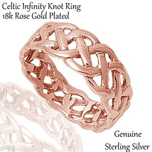 【送料無料】ジュエリー・アクセサリー ローズメッキゴールドケルトオリジナルシルバータイサイズリング18k rosa placcato oro nodo celtico cravatta originale argento misura anello 5