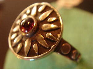 【送料無料】ジュエリー・アクセサリー ガーネットシルバーリングヴィンテージanello granato e argento 925 vintage 1970 nuovo nuovo t55(4)