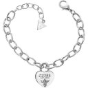 【送料無料】ジュエリー・アクセサリー ブレスレットスチールハートロックチャームシックグリッターguess bracciale donna ubb21567s acciaio cuore lucchetto charm brillantini chic