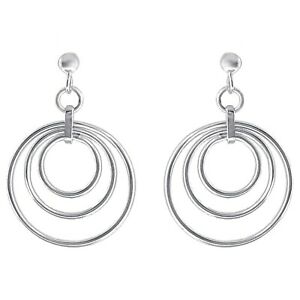 【送料無料】ジュエリー・アクセサリー ブークレドロイユアノーアンアルジェントローディエヌーヴスフェムboucles doreilles 3 anneaux en argent 925 rhodie neuves femme