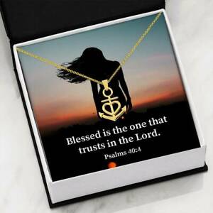 【送料無料】ジュエリー・アクセサリー アンカーステンレスネックレスcome beato e man religioso regalo salmo 40 4 ancora collana acciaio inox