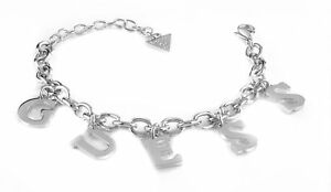 ジュエリー・アクセサリー チャームブレスレットシルバーブレスレットアクセサリーguess follow my charm bracelet l accessorio bracciale silver argento nuovo