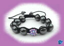 【送料無料】ジュエリー アクセサリー ブレスレットシャンバラパールシャンバラストラスペルレスヘマタイトbracelet shamballa perle shamballa et strass violet_ perles hematites 10 mm