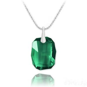 【送料無料】ジュエリー・アクセサリー コリアーアルジェントロディエクリスタルスワロフスキーエメローデcollier 42cm en argent 925 rhodie et cristal swarovski vert emeraude neuf