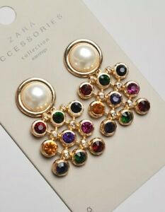 【送料無料】ジュエリー・アクセサリー ビーズステートメントイヤリングザラビッグゴールドトーンクリップzara grandi tono oro con perline dichiarazione orecchini a clip nuovo