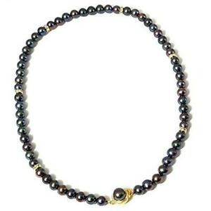 楽天hokushin【送料無料】ジュエリー・アクセサリー トックピーコックネックレスtoc colorato nero pavone acque dolci coltivate perle collana 457cm decorato