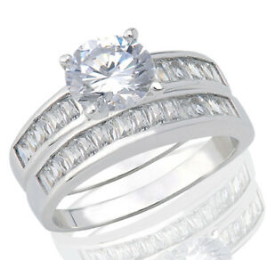 【送料無料】ジュエリー・アクセサリー ブリリアントエンゲージメントカットウェディングシルバースターリングピュアファッションリングセットbrillante taglio fidanzamento matrimonio argento sterling puro fashion rin(4)