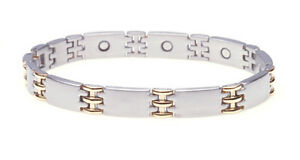 【送料無料】ジュエリー・アクセサリー ドレグリードリグツートンブレスレットアクセサリーbracciale a calamita bracciale dreigliedrig bicolore accessori magnetici