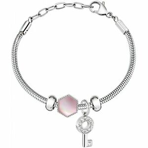 【送料無料】ジュエリー・アクセサリー モレラートドロップブレスレットブレスレットスチールモジュラーピンクキーbracciale morellato drops donna scz1004 bracelet acciaio componibile chiave rosa