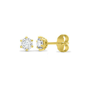 ̵ۥ奨꡼꡼ 奨륳ɥ󥴡ɥ󥤥jewelco london 9ct oro cz artiglio 6 orecchini solitario, 3mm