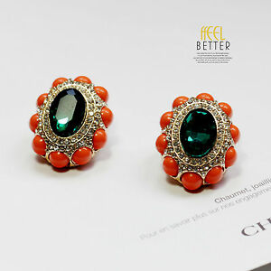 【送料無料】ジュエリー・アクセサリー イヤリングクリップゴールデンノミオーバルエメラルドグリーン..