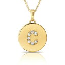【送料無料】ジュエリー・アクセサリー ペンダントネックレスイエローゴールド025ct brillante rotondo lettera c cm iniziale ciondolo collana 14k oro giallo(4)