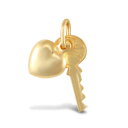 【送料無料】ジュエリー・アクセサリー ウーマンゴールドイエローペンダントチャームキーハートdonna 9ct oro giallo pendente charm cuore chiave