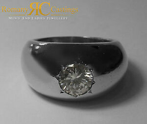 楽天hokushin【送料無料】ジュエリー・アクセサリー ジプシードームポリッシュスターリングシルバーリングサイズmens 4ct cz gypsy dome polished 925 sterling silver ring 205g max size z2