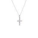 【送料無料】ジュエリー・アクセサリー ホワイトライトゴールドネックレスクロスインチtiny 9ct bianco oro chiaro cz collana con croce 16 20 pollici