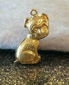 【送料無料】ジュエリー・アクセサリー チャームパピーゴールドビンテージペンダントcharmcucciolo 9ct oro ciondolo vintage 1970s 1699j