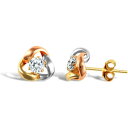 【送料無料】ジュエリー・アクセサリー カラーゴールドラブノットロンリーイヤリング3 9ctcolore oro cz love knot orecchini solitario