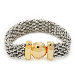 【送料無料】ジュエリー・アクセサリー メッシュマグネティックブレスレットmesh bicolore bracciale magneticolunghezza 18 cm