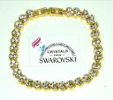 【送料無料】ジュエリー・アクセサリー テニスブレスレットイエロースワロフスキーbracciale tennis trilogy da uomo o donna oro giallo pl e cristalli swarovski