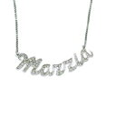 【送料無料】ジュエリー・アクセサリー ラインストーンベネチアンジャージシルバーマルツィアネックレスcollana nome marzia in argento ...