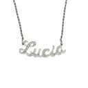 【送料無料】ジュエリー・アクセサリー ヴェネツィアニットラインストーンルチアネックレスcollana nome lucia in argento donna con strass maglia veneziana|詳細画像