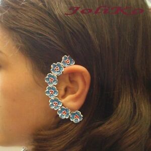 【送料無料】ジュエリー・アクセサリー ジョリコカフイヤリングオークレムチロjoliko ear cuff earring ohrklemme dimentica il mio non blu rosso fiori cirro a sinistra
