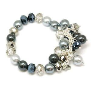 【送料無料】ジュエリー・アクセサリー クレシュナクリスタルブラックアイリスビーズブレスレットノット