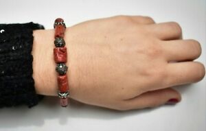 【送料無料】ジュエリー・アクセサリー コーラルシルバーブレスレットbraccialetto in corallo e argento