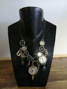 【送料無料】ジュエリー・アクセサリー ヴィンテージチャームネックレスキーズウォッチタイプライター..