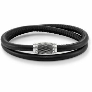 【送料無料】ジュエリー・アクセサリー トーマスサボブラックレザーストラップカトマンズブレスレットthomas sabo cinturino pelle nera kathmandu braccialel36