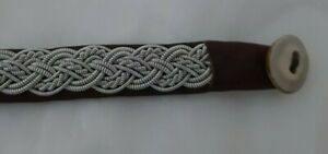 【送料無料】ジュエリー・アクセサリー シルバーサミブレスレットカフsami braccialepolsino in pelle marrone e filo dargento