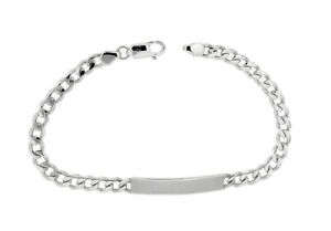 【送料無料】ジュエリー・アクセサリー イデントブレスレットプレートシルバースターリングident bracciale con placca incisa 925 argento sterling incl gravur 19cm 430730